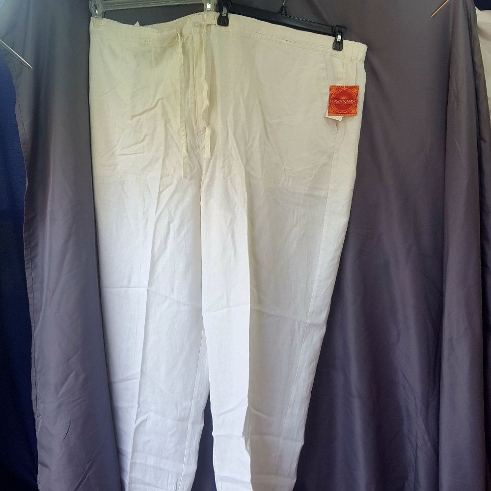 Havanera NWT Linen Trouser Style Drawstring Pant
